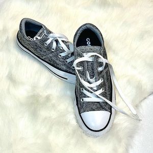 Chuck Taylor, Converse, grey, denim look with white laces